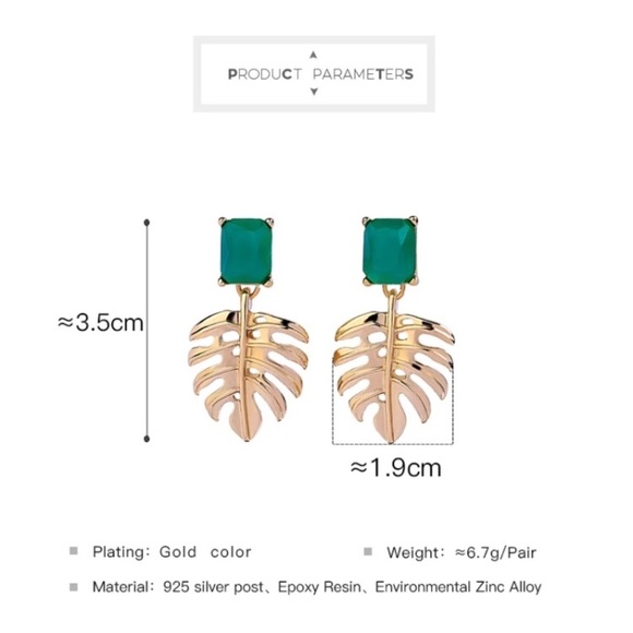 Last1️⃣!✨Gold Monstera Leaf Earrings!!! - Picture 4 of 5